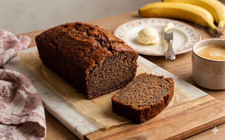 Bolo de banana com mel